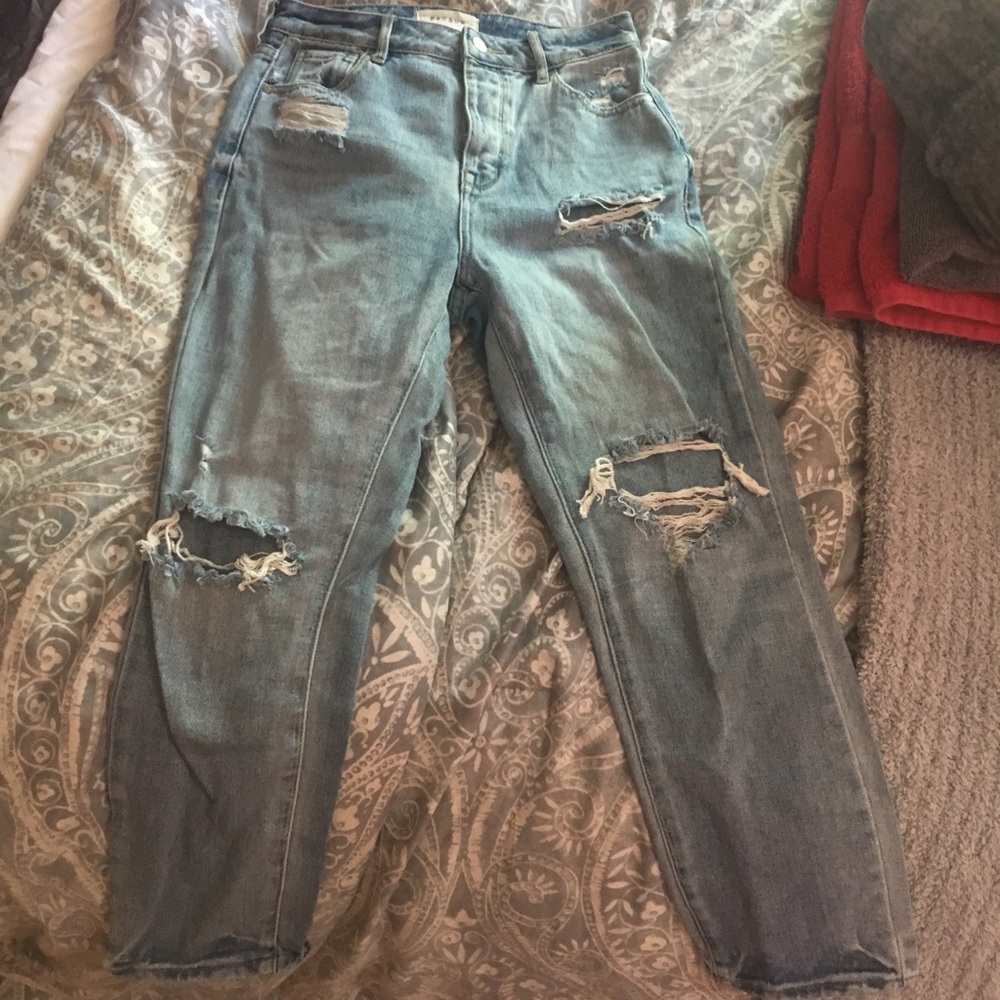 Ripped mom jeans